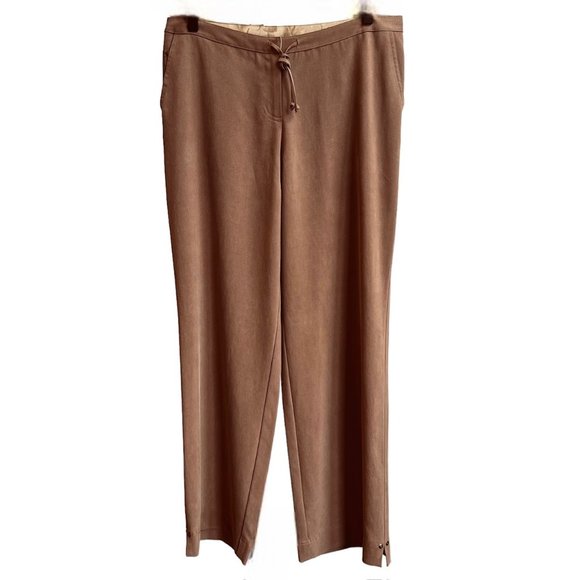 Tommy Bahama Mocha Brown Silk Trousers Size 6 - Picture 14 of 16